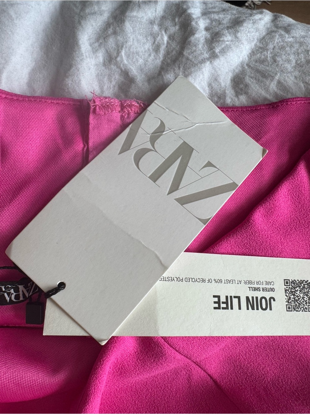 Zara Hot Pink Puff-Sleeve Crop Top - Picture 7 of 8